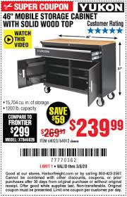 Yukon 46 In Mobile Storage Cabinet With Wood Top For 239 99 In 2020 Mobile Storage Storage Storage Cabinet
