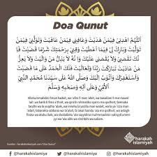 Allahummah dinii fiiman hadaiit, wa 'aafinii fiiman 'aafaiit menurut pengikut imam malik (malikiyyah) doa qunut shubuh hukumnya sunnah tapi di syaratkan. Doa Qunut Kajian Islam Tarakan