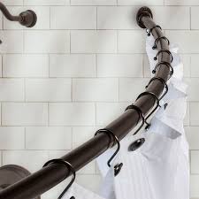 Bennington Curved Shower Curtain Rod Wall Mounted Adjustable 37 Shower Curtain Rods Shower Rods Tension Shower Rod