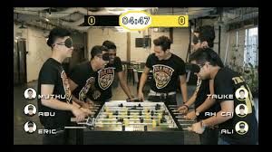 Puan sri tiara with chiu keng guan, director of the ola bola movie. Is The Game Married Says Olabola Ultimate Blindfold Foosball Challenge