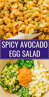 This Spicy Avocacdo Egg Salad Has The Best Creamy Dressing It S Basically A Deviled Egg Salad My Fav Paleo Recipes Dinner Easy Egg Salad Boiled Egg Recipes