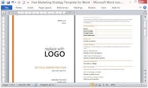 A good marketing plan also helps you communicate the big strategy and the different tactics involved to your marketing team. Free Marketing Strategy Template For Word
