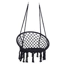 A aifamy black hanging chair chain with two carabiners, steel hanging kits for hammock, punching bags, heavy duty 330lb capacity indoor outdoor (2 chains) Dakota Fields Hammock Chair Macrame Swing Max 330 Lbs Hanging Cotton Rope Hammock Swing Chair For Indoor And Outdoor Wayfair