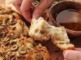 This No Knead Olive Rosemary Focaccia With Pistachios Takes Just 15 Minutes Of Prep Focaccia Serious Eats Rosemary Focaccia