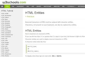Html Skola Http Www W3schools Com Html Html Entities Asp Html Tutorial Jquery Html Editor