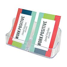 4.9 out of 5 stars. Deflecto 2 Compartment Vertical Business Card Holder 5 X 2 15 X 1 12 Clear Office Depot