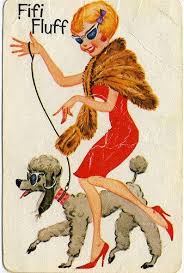 Fifi Fluff Greeting Card Vintage Poodle Poodle Poodle Card