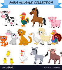 Illustration Of Cartoon Farm Animals Collection Download A Free Preview Or High Quality Adobe Illustrator Ai Cartoon Animals Farm Animals Animal Illustration