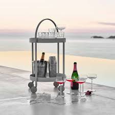 Das obere tablett ist abnehmbar. Cane Line Trolley Roll Metall Servierwagen Teewagen Gartenaccessoires