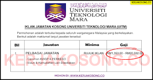 Pegawai eksekutif gred n29 3. Jawatan Kosong Universiti Teknologi Mara Uitm