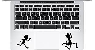 Trackpad Rick And Morty Running Apple Macbook Laptop Vinyl Sticker Decal Apple Stickers Apple Macbook Keyboard Decal
