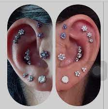 Pin By Katya Zarate On Piercings Earings Piercings Geode Earrings Triple Ear Piercing