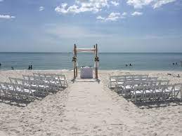 Beach Wedding Ceremony Set Up At Vedado Way Beach Wedding Beach Ceremony Florida Hotels Beach Ceremony