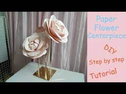 These flower and sand centerpieces are simply gorgeous. Diy Paper Flower Centerpiece Wedding Decoration Youtube