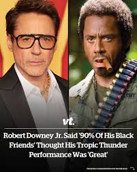 The role has divided people since the movie's release... Read more:  https://vt.co/entertainment/robert-downey-jr-said-90-of-his-black-friends-enjoyed-tropic-thunder-role?utm_source=vt&utm_medium=picturepost