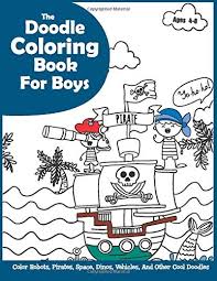 The Doodle Coloring Book For Boys Ages 4 8 Color Robots Pirates Space Dinos Vehicles And Other Cool Doodles Coloring Books For Kids Press Happy Turtle 9781649280206 Amazon Com Books Free icons of cool in doodle style. the doodle coloring book for boys ages