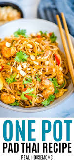 This pad thai recipe is perfect for vegetarian and vegan thai food lovers who want a lighter noodle dish without the meat. One Pot Pad Thai Real Housemoms