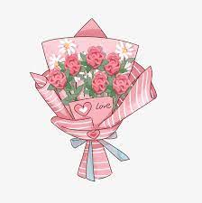 Hand Painted Flowers Cute Cartoon Rose Bouquet Pink Romance Rose Bouquet Pink Flow Flower Art Drawing Watercolor Flower Illustration Flower Illustration