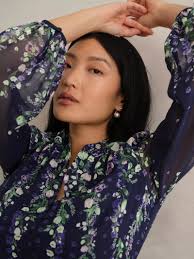 HOBBS Ros Floral Pure Silk Dress