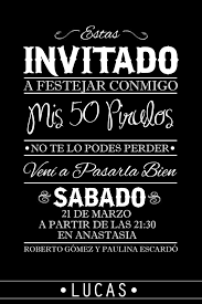 Invitaciones para cumpleaños de hombre adulto. Tarjeta Cumpleanos De 50 50 Party Birthday Invitacion Cumpleanos Adultos Tarjeta De Cumpleanos Hombre Invitaciones Cumple