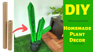 Draw a selection of round and oval shapes on to the foam board. Diy Artificial Big Cactus Plant With Cardboard Youtube