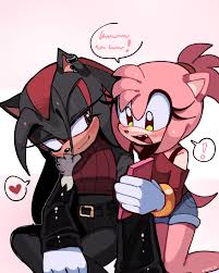 338818 - safe, artist:kumo_zd, amy rose (sonic), shadow the hedgehog  (sonic), eulipotyphlan, hedgehog, mammal, sega, sonic the hedgehog  (series), duo, female, femalefemale, male, rule 63, shadamy (sonic),  shipping - Furbooru