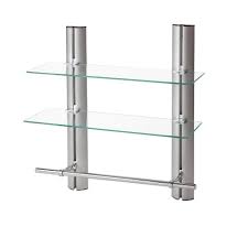 Bathroom shelf, floating shelves, display wall shelf, metal wall decoration shelves for bedroom, living room, bathroom kitchen one word board shelf. 7 X 20 2 Tier Adjustable Glass Shelf With Towel Bar Wall Shelf Danya B Target