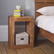 Our Square Sumatra Bedside Table Is Handmade By Artisans From Rustic Reclaimed Teak In Indonesia Diy Furniture Bedroom Antique Bedside Tables Bedside Table Diy