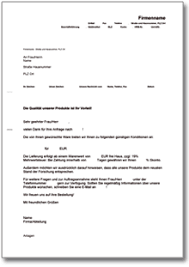Sari november 10, 2018 kalkulationstabelle no comments. Angebot Auf Eine Anfrage At Musterbrief Download