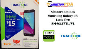 We offer you an exclusive tracfone samsung galaxy unlock method, available for sprint samsung j3 luna pro model s337tl that cannot be unlocked by unlock . Simcard Unlock Network Samsung J3 Luna Pro S337vl S337tl Tracfone Simple Mobile Youtube