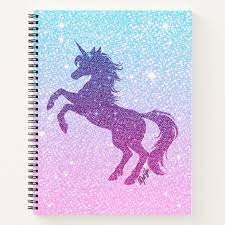 Faux Glitter Galaxy Unicorn Art Sketchbook Notebook Zazzle Com Unicorn Art Art Sketchbook Sketch Book