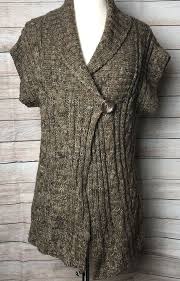 Ebay Link Dress Barn Womens Cardigan Sweater Short Sleeve Brown Multi Button Size Large Fa Sweater And Shorts Cardigan Sweaters For Women Dress Barn Dresses