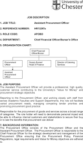 With millions of people searching for jobs on indeed each month, a great job description can help. Job Description 1 Job Title Assistant Procurement Officer 4 Department Chief Financial Officer Bursar S Office Pdf Free Download