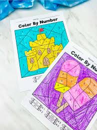 Download this 12 sheet coloring book for children about summertime. Fun Summer Color By Number Printables