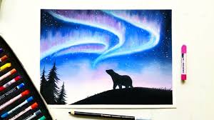Drawing The Northern Lights Aurora Borealis With Soft Pastels Leontin Northern Lights Art Northern Lights Art Lesson Northern Lights Painting