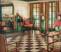 1920s kitchens * * 1930s interiors: 1927 Armstrong Sun Porch 1920s Home Decor Vintage House 1920s Decor