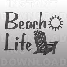 Beach Chair Clipart Black And White Beach Life With Chair Svg Filebeach Chair Svg Filecutting Etsy Sticker Labels Family Reunion Activities Svg