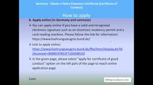 Elimination finger and palmprints form. Germany Obtain A Police Clearance Certificate Certificate Of Conduct
