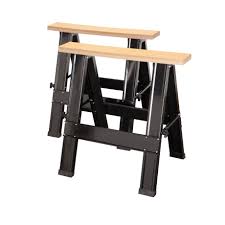 Foldable Saw Horse Set 2 Pc In 2020 Sawhorse Foldable Stool Wood Bench