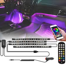 Arcolis remote allows you to take control of your lights from your smartphone or tablet. Foval Car Interior Lights 4pcs 60 Led App Controller Car Led Strip Lights Multicolor Music Under Dash Lighting Kits Remote Control Waterproof For Iphone Android Phone Car Charger Included Dc 12v