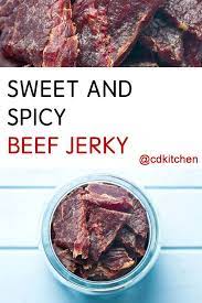Sweet And Spicy Beef Jerky Recipe Is Made With Liquid Smoke Onion Powder Worcestershire Sweet And Spicy Beef Jerky Recipe Beef Jerky Recipes Jerky Recipes