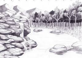 25 Gambar Pemandangan Indah Hitam Putih Lukisan Pemandangan Air Terjun Hitam Putih Cikimm Com Download Mewarnai Gambar Pemanda Pemandangan Lukisan Sketsa