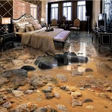 Beibehang Seaside Sand Stone Living Room Bathroom 3d Floor Painting Custom Large Fresco Pvc Thick Wear Resi 3d Floor Painting Floor Coating Epoxy Floor Coating