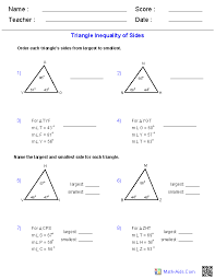The exterior angle d is greater than angle a, or angle b. Geometry Worksheets Triangle Worksheets