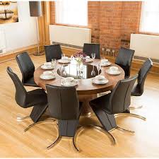 Luxury Large Round Walnut Dining Table Lazy Susan 8 Z Chairs 3104 Blk Round Oak Dining Table Round Dining Table Large Dining Table