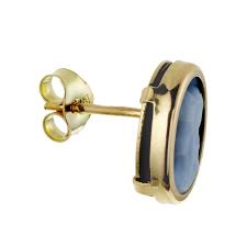 Pour tous les amoureux des bijoux camées, ces boucles d'oreilles sont faites pour vous. Achat Boucles D Oreilles En Or Jaune Camee Agate Bleue Longueur Taille Unique Le Manege A Bijoux