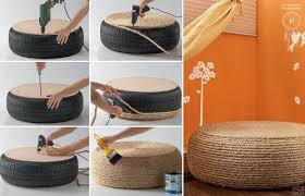 20 genius ways to repurpose old tires into something new and exciting diy ottoman diy design rope ottoman