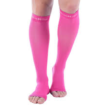 Details About Doc Miller Open Toe Compression Socks 20 30 Mmhg Recovery Varicose Veins Pink