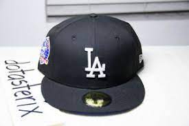 Los Angeles Dodgers 5950 Fitted Hat Club Black Royal Blue Uv 60th Anniversary Ebay