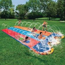 Banzai Slip N And Slide Triple Water With Splash Bumpers New Slip And Slide Water Slides Slip N Slide